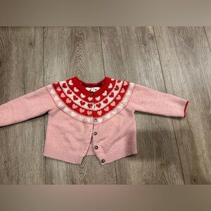 Mini Boden sweater pink with hearts size 2t-3t
